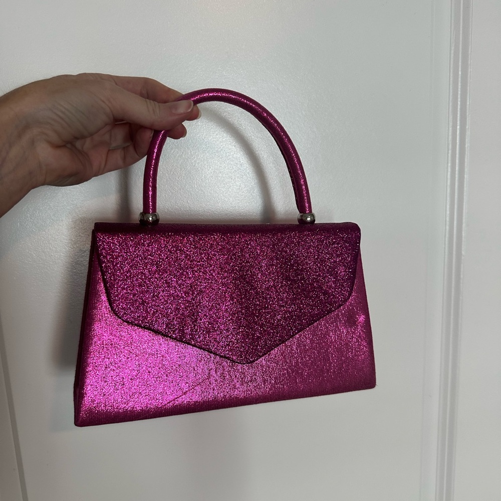 Elegant Pink Glitter Clutch Handbag